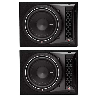 Rockford Fosgate 500W Punch Single P1 10 Inch Loaded Subwoofer Enclosure(2 Pack)