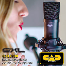 Load image into Gallery viewer, CAD Audio GXL1800 Large Format Side Address Condenser Microphone- Perfect for Studio, Podcasting &amp; Streaming, Black