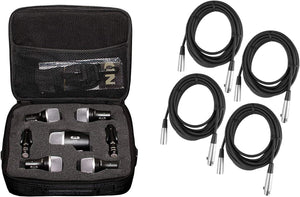 Cad Audio Stage7 Premium 7-Piece Drum Instrument Mic Pack with Vinyl Carrying Case + 7 On Stage Microphones Cables, 20 Feet