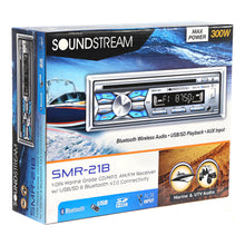 Load image into Gallery viewer, Soundstream SMR-21B Marine Grade Water-Resistant Single DIN CD Player w/ USB Playback &amp; Bluetooth