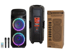 Load image into Gallery viewer, 2 MR DJ PBX6300BAT Dual 15-Inch 4500-Watt Max Power 3 Way PA DJ Party Speaker